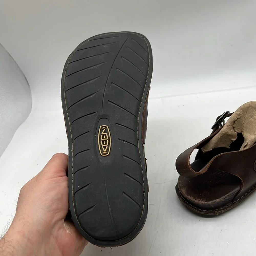 KEEN Alman Dark Brown Leather Buckle Strap Sandals 1010315 Mens 11.5 - Picture 7 of 9